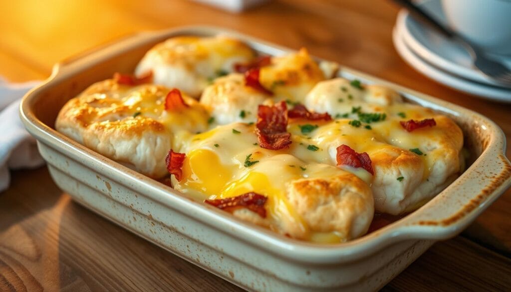 breakfast casserole with biscuits