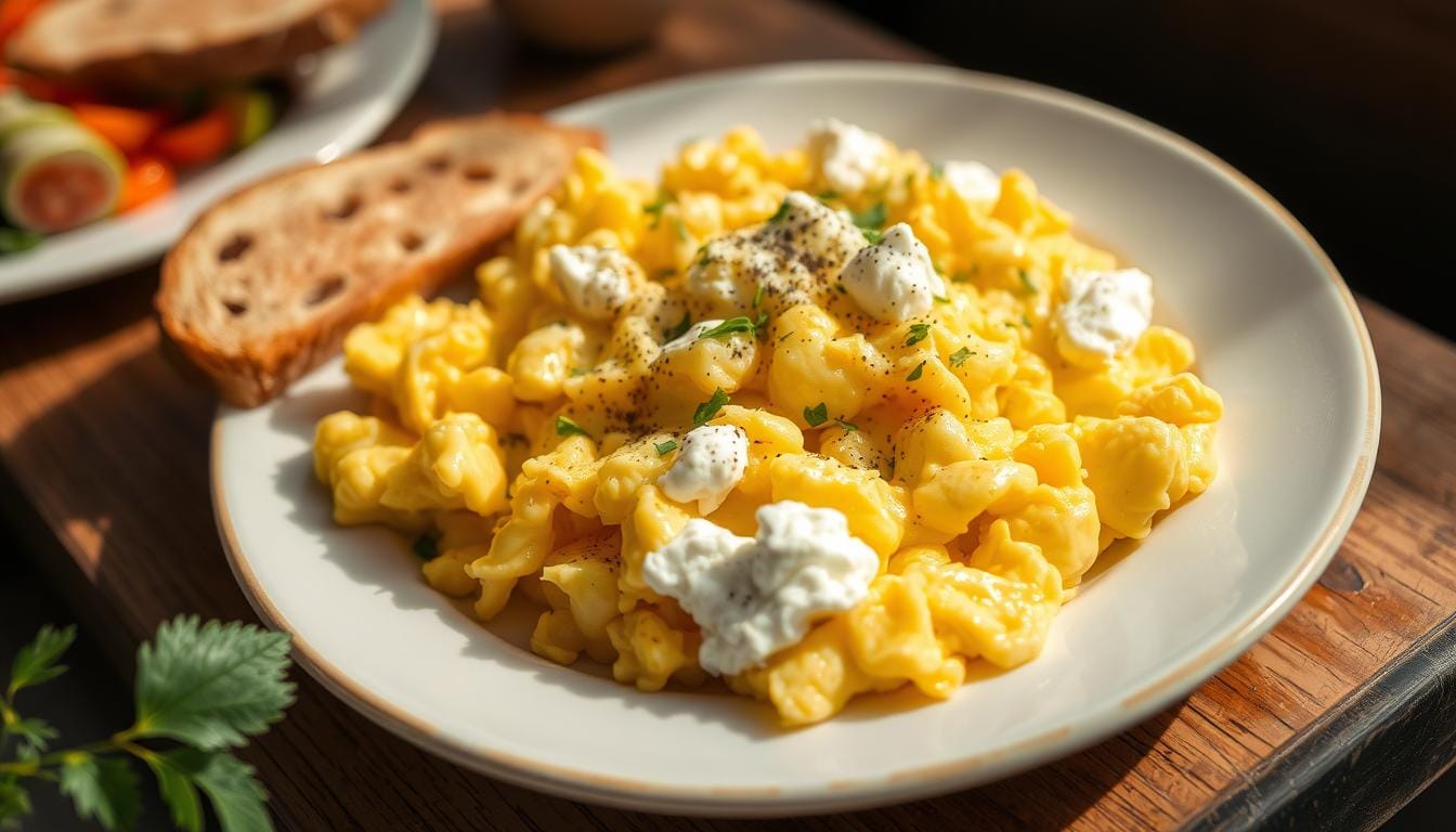 scrambled eggs with cottage cheese